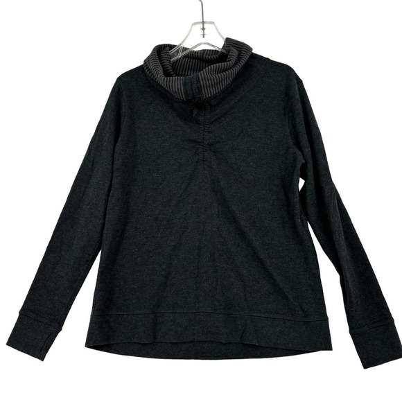 Lululemon In A Cinch Reversible Pullover Sweatshirt Cowl Turtleneck Gray Size 12 - Picture 1 of 14